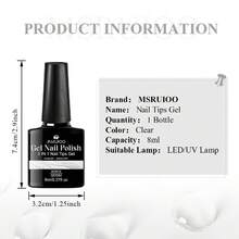 MSRUIOO Gel Kuku 8ml 3 IN 1 Multifungsi UV/LED Gel Kuku yang Dapat Dilepas untuk Ujung Kuku Lembut, Gel Rhinestone Perekat Kuat & Gel Dasar Cat Kuku All-In-One, Tahan Lama Gel Ekstensi Kuku yang Mudah Dilepas untuk Manikur Salon DIY - MultiWarna - View 10