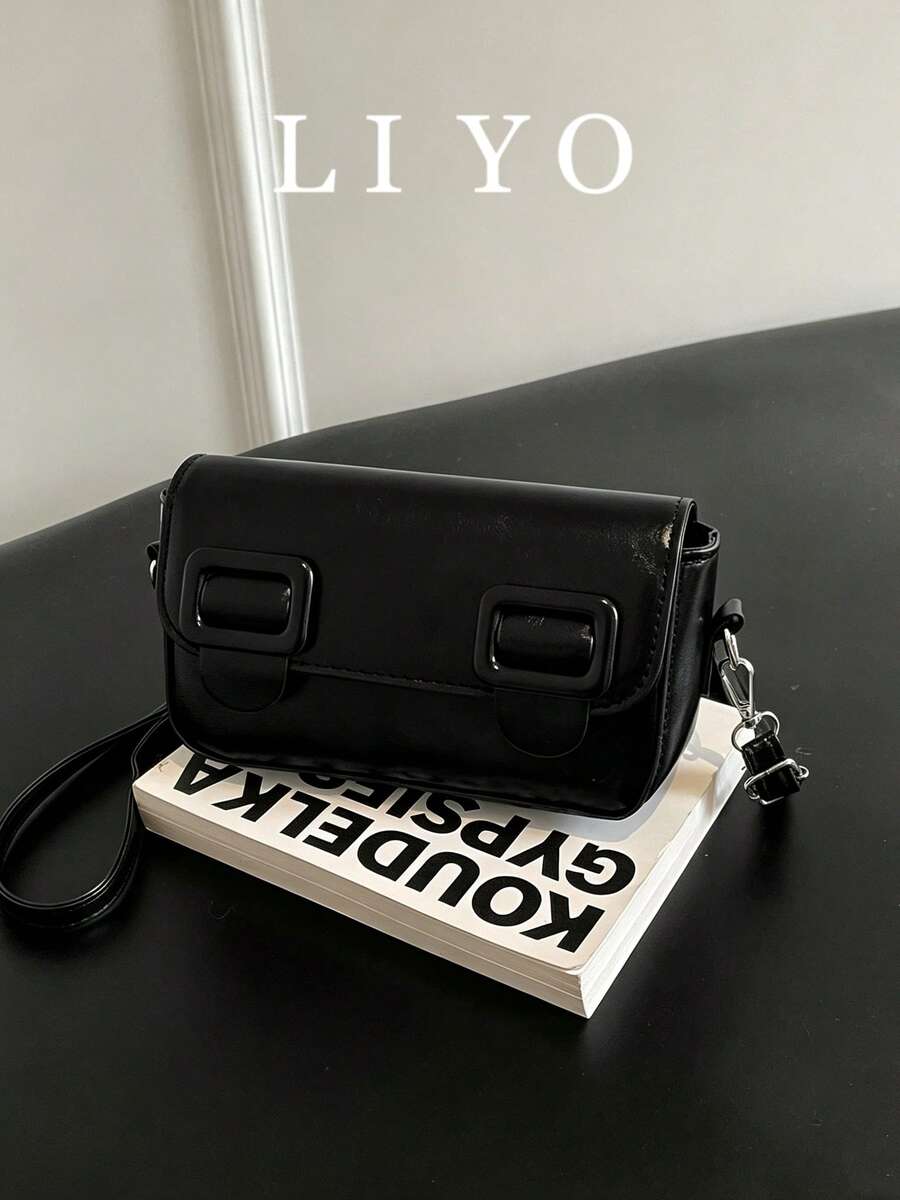 Women's Small Square Flap Bag, Fashionable Versatile Elegant Crossbody Bag