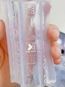 1pc Vintage Diamond Letter Pearl Musical Note Bow DIY Nail Art 3D Wearable Nail Decoration Silicone Mold - Clear - View 5