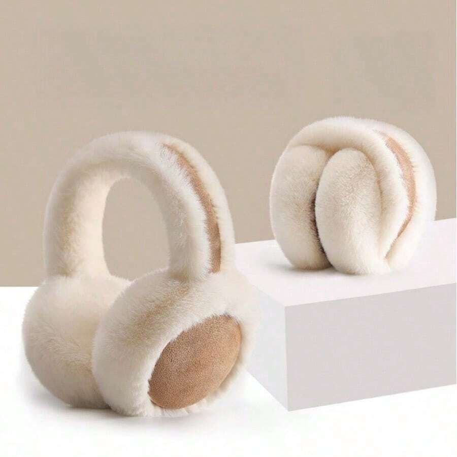 3pcs Suede Fleece Ear Muffs, Winter Thermal Lined Warm Ear Covers, Cycling Cold-Proof Ear Protectors - Multicolor - View 1