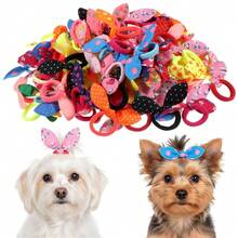 2/5/10pcs/Set Colorful Rabbit Ear Hair Ties, Women's Cute Cartoon Bow Hair Bands, Rubber Bands For Hair (Random Color) - Multicolor - View 3