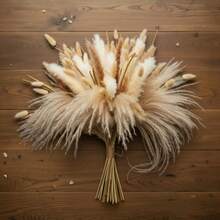 20/80/100/200pcs Brown Artificial Reed Grass Bouquet, Large Capacity Rabbit Tail Grass, 43.18cm Bohemian Style Artificial Fluffy Reed, Suitable For Home, Wedding, Event And Holiday Decoration (Christmas, Halloween, Easter, Thanksgiving) - Brown - View 10