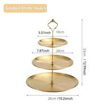 1pc Stainless Steel Multi-Layer Household Storage Tray, Nordic Style Dessert Stand, Afternoon Tea Snack Plate, Luxury Party Decoration - Multicolor - View 10
