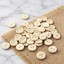(100pcs/Bag) 2cm Round Double Hole Buttons Home Decor Handmade DIY Clothing Accessories - B-Khaki - View 7