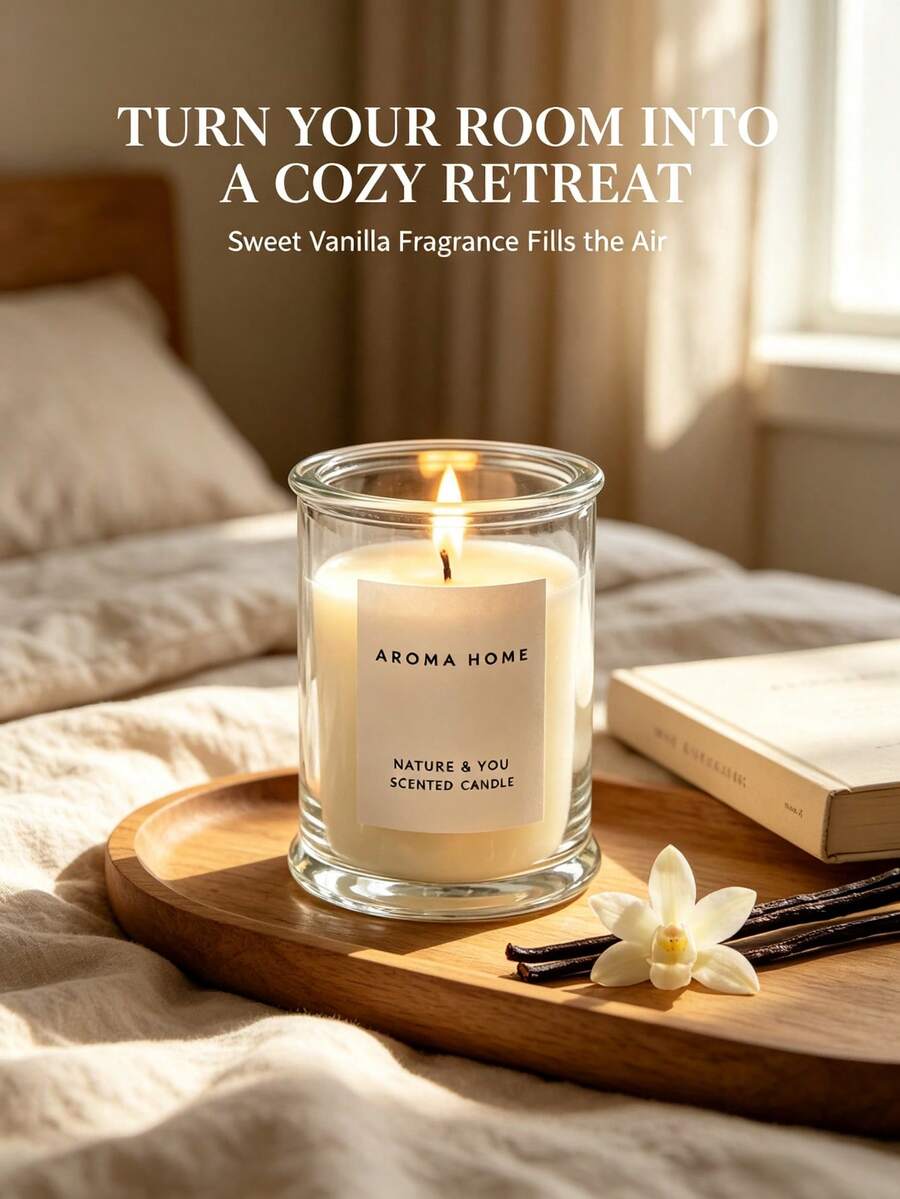 1pc Luxury Scented Candle Gift, Suitable For Birthday, Wedding, Thanksgiving And Christmas Decoration, Create Warm Atmosphere, Suitable For Home Decor And Graduation Gift, Long-Lasting Indoor Fragrance, Graduation Gift - one-size - View 1