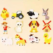 hoojojo Set Mainan Bercerita dari Kain Felt 12 Buah, Tema "Old MacDonald Had A Farm", Mainan Edukasi Pembelajaran Dini, Alat Peraga Permainan Interaktif di Kelas, Hadiah Kreatif, Perlengkapan Sekolah, Alat Bantu Mengajar, Perlengkapan Penting untuk Kembali ke Sekolah - MultiWarna - View 3