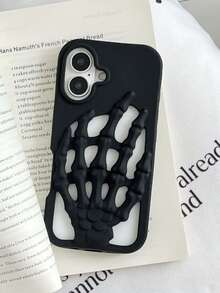 Halloween Element 3D Creative Hollow Fish Bone 17 Pro Max Apple 15 Phone Case 14 Silicone 13 Soft 16 New 17 - Black - View 2