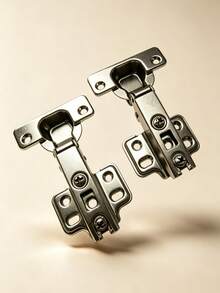 2pcs Stainless Steel Full Overlay Hydraulic Hinges, Cabinet And Wardrobe Door Hinges, Soft Close Hinges, Adjustable Hydraulic Hinges, Suitable For Home Decor And Cabinet Door Making - A - View 2