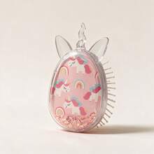 Cute Unicorn Air Cushion Hairbrush, Floating Glitter Sequin Comb, Soft Massage Hair Comb, Suitable For Girls - Pink - View 1