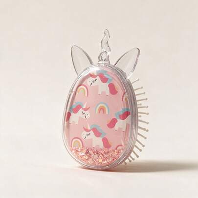 Cute Unicorn Air Cushion Hairbrush, Floating Glitter Sequin Comb, Soft Massage Hair Comb, Suitable For Girls