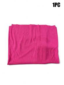 1/5pcs Ultra-Thin Lightweight Breathable Solid Color Neck Scarf With UV Protection, Suitable For Outdoor Sports And Cycling - Hot Pink - View 5