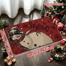 1/2/3pcs Christmas Theme Kitchen Rug, Flannel Kitchen Rug Comfortable Soft Absorbent Non-Slip Machine Washable With Non-Slip Backing Suitable For Multiple Scenes Entrance Living Room Bedroom Kitchen Dining Room Bathroom Laundry Room Hallway Christmas Holiday Decoration Home Mat - Multicolor - View 15
