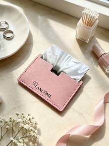Lancôme Card-Style Portable Thin Card Makeup Mirror, High-Definition Pocket Mirror For Home, Dorm, Business Trip, Travel, Office Touch-Ups, Girls' Holiday Birthday Gift, Luxury Portable Beauty Mirror - Pink - View 5