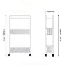 1pc Narrow Gap Storage Cabinet, 3-Tier Slim Rolling Cart With Wheels, Space Saving Slide Out Shelf Organizer For Bathroom Kitchen Living Room Laundry Room, Multifunctional Home Floor Storage Rack For Christmas Holiday Party Decorations - Multicolor - View 5