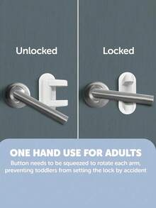 2/1pc Door Safety Lock Anti-Theft Anti-Opening Easy Installation Suitable For Home Security Prevent Pets And Children From Opening Doors Essential Home Protection Tool - One Size Fits All - View 4