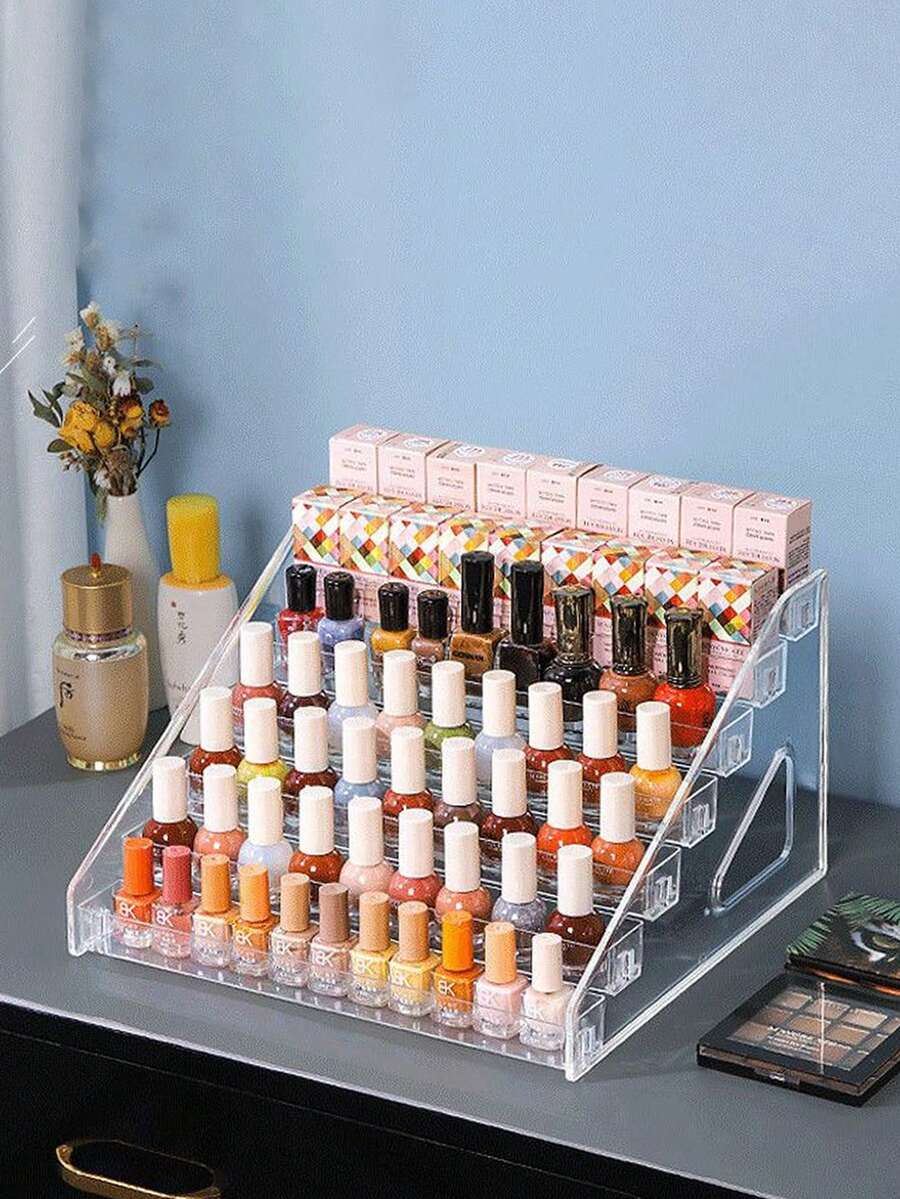 7-Tier/5-Tier/3-Tier Clear Acrylic Nail Polish Display Stand, Multi-Layer Display Rack, Cosmetic Organizer, Eyeglass Holder, Photo Frame, Jewelry Stand, Storage Box, For Home Living Room Office Decor, Bedroom Desktop Organization, Birthday Gift - Clear - View 1