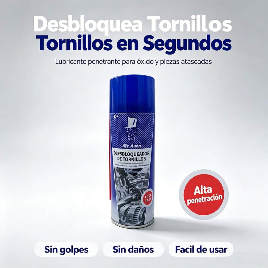 Desbloqueador de tornillos lubricante penetrante, elimina óxido, afloja piezas atascadas para auto, taller y hogar - A - Ver 1