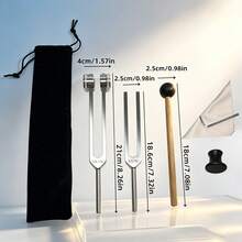 1 Set Aluminum Alloy Tuning Fork Kit, 4 Size Options, Standard Volume With Bag & Tools, Frequency Tuning Fork Pouch - Multicolor - View 13