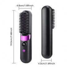 Hailicare Women's Wireless Straightening Brush, Rechargeable Portable Heated Styling Brush With Digital Temperature Display, Mini Travel Size Hot Hair Brush, Suitable For Carrying, Home Use And Daily Quick Styling, Gift Choice - Black - View 10