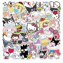 SANRIO 50PCS/200pcs/Random Mixed Personalized Series Stickers For Notebook, Planner, Holiday Gift, Birthday Gift, Bingo Game, Fridge, Water Bottle, Car, Backpack, Pencil Case - Multicolor - View 1