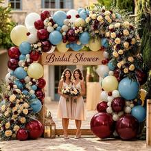 124Pcs Dark Red Burgundy Ruby White Balloons Kit For Birthday Bridal Baby Shower Wedding Prom Anniversary Engagement Party Decor - View 3