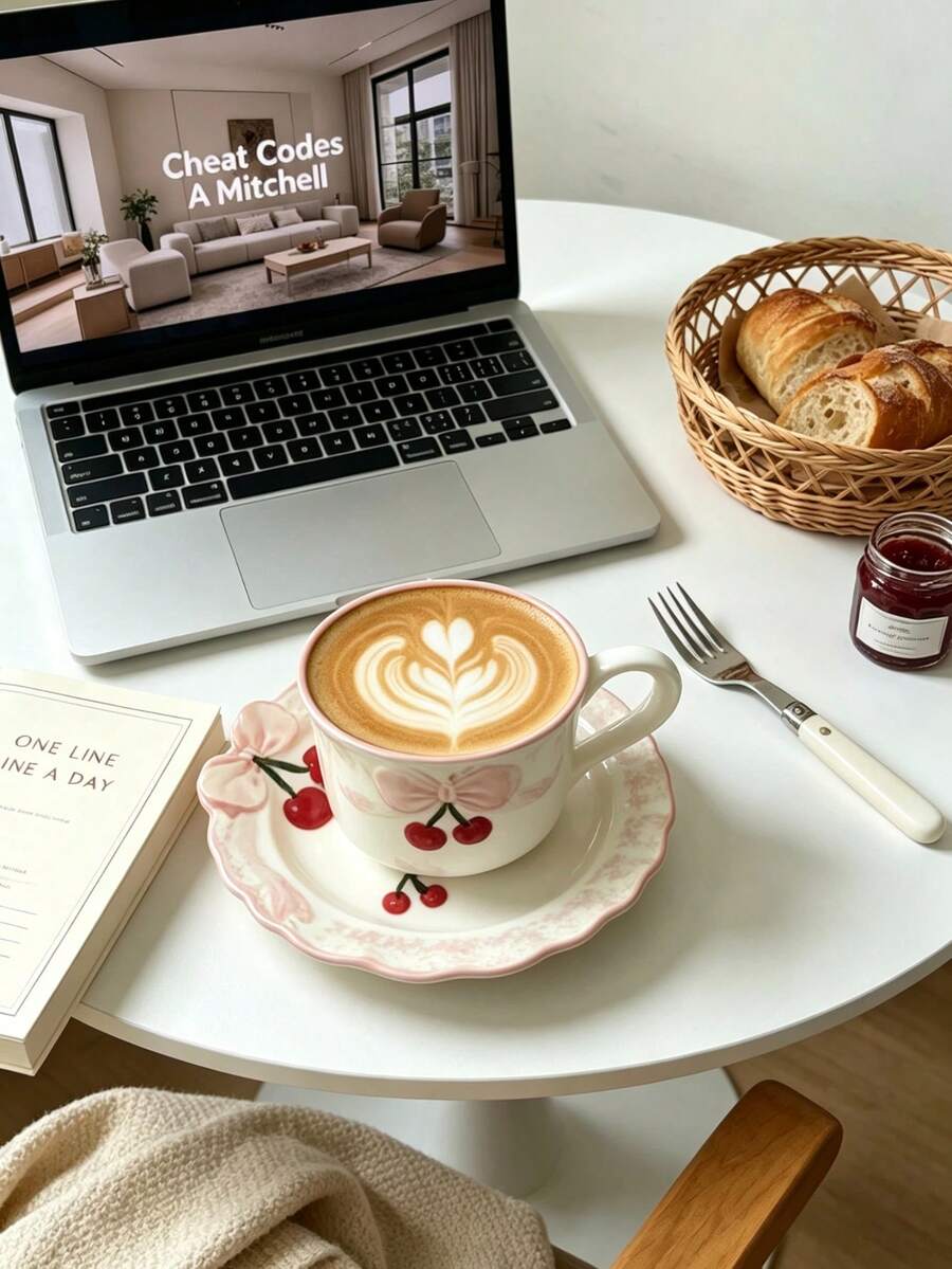 1 Set 200ml Embossed Ceramic Coffee Cup And Saucer Set, Microwave And Dishwasher , Espresso Cup And Turkish Coffee Cup, Arabic Coffee Cup, Saudi National Day Gift, Suitable For Afternoon Tea, Cafe, Kitchen - Multicolor - View 1
