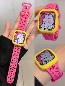 鏤空矽膠錶帶，適用於 AppleWatch 41mm 40mm 44mm 45mm 42mm 38mm 49mm 46mm，適合女性，可愛狗爪造型 AppleWatch 錶帶，柔軟矽膠透氣創意錶帶，兼容 AppleWatch Series 11 10 SE 9 8 7 6 5 4 3 2 1 Ultra AppleWatch 錶帶 - 彩色 - 查看 6