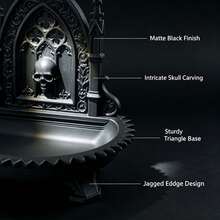 Gothic Skull Church Jewelry Tray, Dark Vintage Altar Decor Tray, Halloween Tabletop Ornament, Ring Earring Key Crystal Holder, Home Desktop Display Decoration Gift - View 5