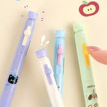 4 pcs Pulpen Netral Penghapus Termal Sweet Baby Slide Samping Klik 0,5 mm Hitam/Biru Motif Kartun Lucu untuk Pelajar, Desain Kartun Bayi Manis Menggemaskan dengan Berbagai Pola, Tampilan Segar dan Menarik, Ujung Bullet 0,5 mm, Pilihan Tinta Hitam/Biru, Menulis Halus, Tulisan Jelas, Mudah untuk PR dan Catatan Harian, Desain Inti Slide Samping Inovatif, Tidak Perlu Tekan Bagian Atas, Cukup Dorong Tombol Samping untuk Memperpanjang Mata Pena, Pengoperasian Simpel dan Praktis, Bagian Atas Pena Bentuk Beruang dengan Penghapus Terintegrasi - A - View 3