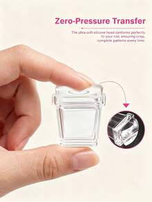 Transparent Nail Art Stamp With Scraper, Clear Silicone Nail Embossing Tool, Jelly Stamp - Easily Create Artistic Nail Designs. Suitable For Nail Salons And Home Use. - Multicolor - View 2