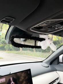 Cute Rabbit Car Rearview Mirror Cover, Interior Mirror Sleeve Decoration, Universal Reflective Mirror Cover, Cartoon Car Accessory - A - View 3