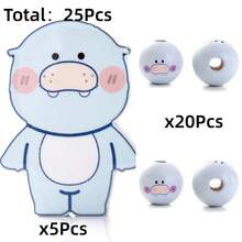 25Pcs Animal Pattern Wooden Beads Assortment, Multiple Styles Available, Suitable For DIY Jewelry Making, Handmade Accessories, Friendship Gifts, Home Decor, Small Item Decoration - Multicolor - View 12