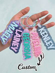 Custom Name 3D Pencil Keychain, Personalized Letter Key Ring, DIY Name Charm Backpack Pendant, Cute School Gift For Kids - Multicolor - View 2
