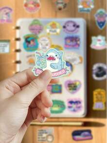 50pcs Fun Mental Health Stickers For Scrapbook, Planner, Phone Case, Refrigerator, Journal, Diary, Guitar, Helmet, Skateboard, Laptop, Self-Adhesive - Multicolor - View 3