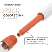Set Pena Tinta 4 Warna Languo, Pena Tinta Isi Ulang, Ujung Pena Halus Presisi, Ujung Pena Paduan Tahan Aus untuk Menulis Halus dan Stabil, Warna Tinta Kaya, Jenuh, dan Transparan, Cocok untuk Menulis Siswa, Kaligrafi, Menggambar, Seni, Mencoret-coret, dan Hadiah Bisnis. - MultiWarna - View 8