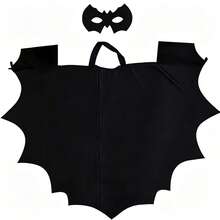 Set Jubah dan Topeng Sayap Kelelawar Hitam untuk Dewasa, Kostum Cosplay Vampir Halloween untuk Pesta, Karnaval, Pertunjukan Panggung - Hitam - View 7