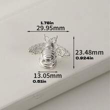 10pcs Handles + 10pcs Screws Bee Shaped Hardware Single Hole Drawer Alloy Pulls Cabinet Door Jewelry Box Drawer Handles Silver Color Animal Pulls Cute Cartoon Minimalist Style - Retro Handle - View 3
