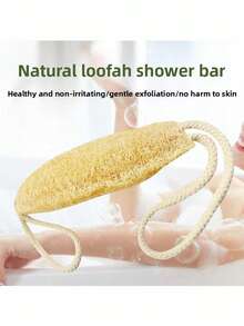 1pc Natural Loofah Back Brush, Long Bath Sponge, Exfoliating Body Brush And Shower Scrubbing Cloth, Suitable For Daily Bathing - Multicolor - View 6