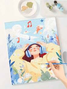 Relaxing Pattern Oil Painting By Numbers, DIY Canvas Art For Adult Beginners, Wall Art Decoration Holiday Gifts, Includes Oil Painting Tools. - Sets - View 3