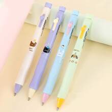 4 pcs Pulpen Netral Penghapus Termal Sweet Baby Slide Samping Klik 0,5 mm Hitam/Biru Motif Kartun Lucu untuk Pelajar, Desain Kartun Bayi Manis Menggemaskan dengan Berbagai Pola, Tampilan Segar dan Menarik, Ujung Bullet 0,5 mm, Pilihan Tinta Hitam/Biru, Menulis Halus, Tulisan Jelas, Mudah untuk PR dan Catatan Harian, Desain Inti Slide Samping Inovatif, Tidak Perlu Tekan Bagian Atas, Cukup Dorong Tombol Samping untuk Memperpanjang Mata Pena, Pengoperasian Simpel dan Praktis, Bagian Atas Pena Bentuk Beruang dengan Penghapus Terintegrasi - A - View 8
