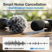 HITOZON Wireless Clip-On Microphone For Smartphones, Plug And Play, Suitable For Video Recording, Teaching, Interviews, Podcasts, Vlogs And More - Black - View 7