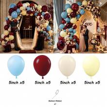 124Pcs Dark Red Burgundy Ruby White Balloons Kit For Birthday Bridal Baby Shower Wedding Prom Anniversary Engagement Party Decor - View 7
