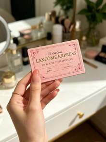Lancôme Card-Style Portable Thin Card Makeup Mirror, High-Definition Pocket Mirror For Home, Dorm, Business Trip, Travel, Office Touch-Ups, Girls' Holiday Birthday Gift, Luxury Portable Beauty Mirror - Pink - View 9