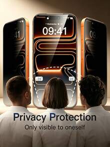 2Pcs Privacy Anti‑Spy Tempered Glass Screen Protector,One‑Pull Quick‑Apply Dust‑Free Installation Kit,Full Coverage Anti‑Fingerprint Anti‑Peep Shatterproof Screen Guard Compatible With IPhone 18 Pro Max 17 And More Models - Black - View 4