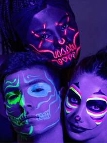 STARTTOOS 4pcs/Set Fluorescent Body Painting Tattoo Ink, Easy To Wash, Suitable For Beginners, Cosplay, Holiday Party, New Year Body Graffiti Painting Pen With Glitter Ink - Neon - View 5