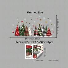 1pc/2pcs/3pcs Christmas Tree Static Cling Window Sticker, Luxury Gold White Green Xmas Tree With Golden Star , Decor For Home, Shop,Indoor Xmas Party - Multicolor - View 13