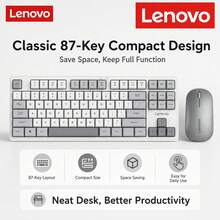 1 Set Lenovo X5K-X5M Silent 2.4G Wireless Keyboard And Mouse Combo, Ultra-Thin Ergonomic Design, Stable Signal, With Mini Receiver, Suitable For Daily Office Typing, Home Use And Casual Gaming Laptop PC - View 5