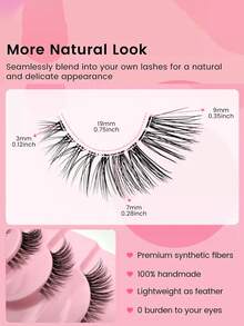 Soft Natural Half Lash Extensions Faux Mink Wispy Clear Invisible Band Lightweight Reusable Eyelashes For Makeup Beginners - View 5