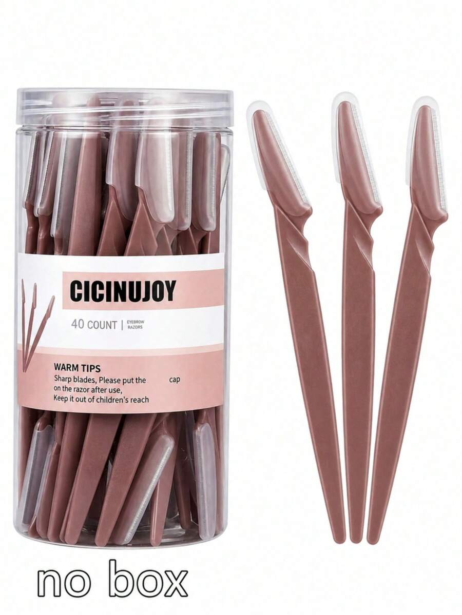 20pcs/10pcs Eyebrow Trimmer Set, Eyebrow Trimmer, Long Handle Trimmer, Eyebrow Trimming Tool, Beauty Tool For Shaping And Trimming Eyebrows, Exfoliating And Callus Removal Tool, Razor, Fine Eyebrow Trimmer, Facial And Neck Razor Blades Suitable For Home Decor (Including Autumn, Christmas And Daily Styles), Office Decor, Girl's Birthday Decor And Bedroom Wall Decor - A - View 1