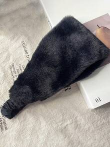 1pc New Plush Elastic Headband Faux Rabbit Fur Hair Accessory Winter Windproof Warm Wide Band For Women, Suitable For Autumn/Winter Wear, Versatile Fashion - Multicolor - View 17